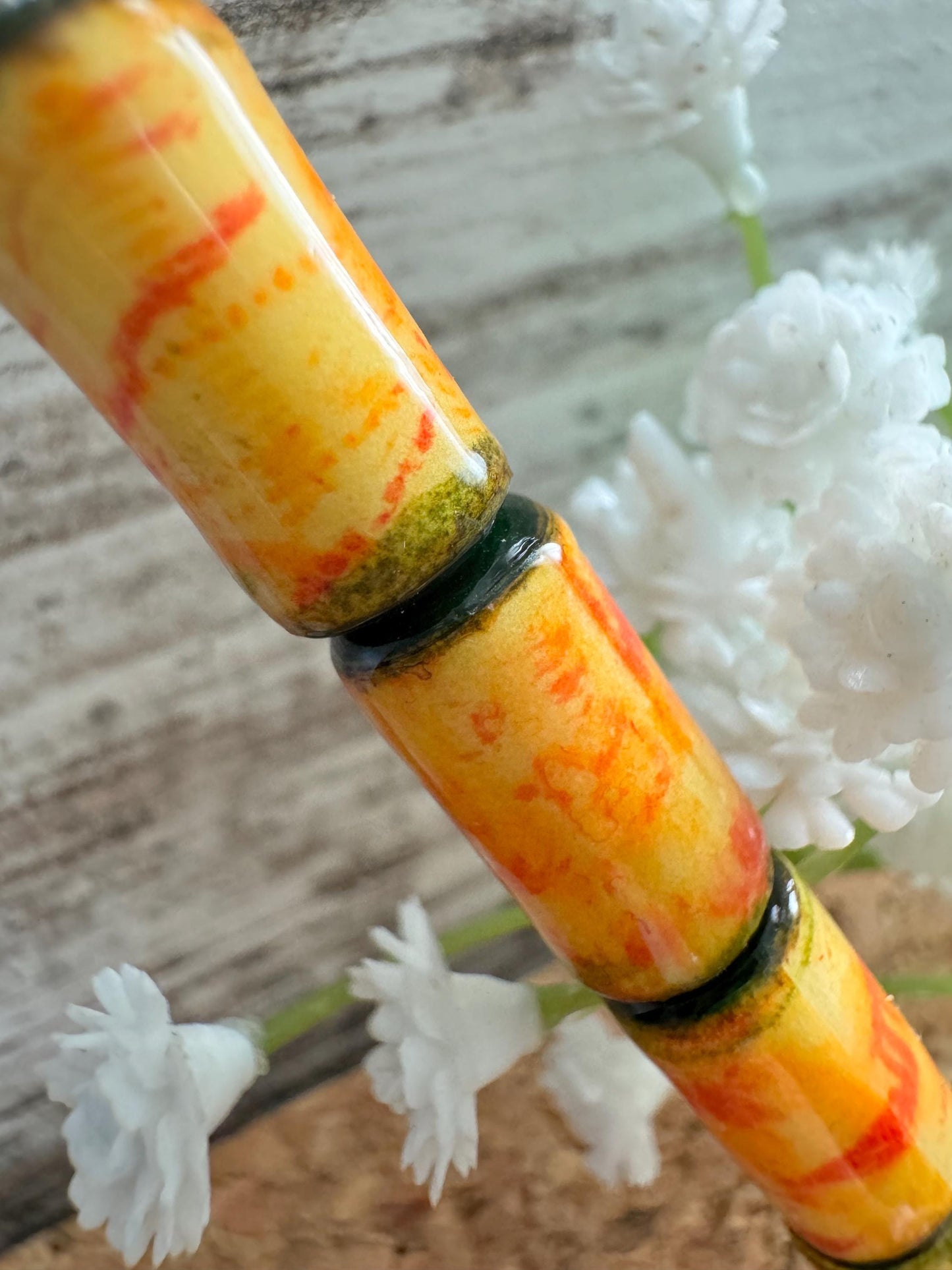 Unique Handmade Fall Beads Autumn Beads Yellow Orange Decorative Beads For Crafts Pillows Sewing Beads For Earrings Jewelry 13mm