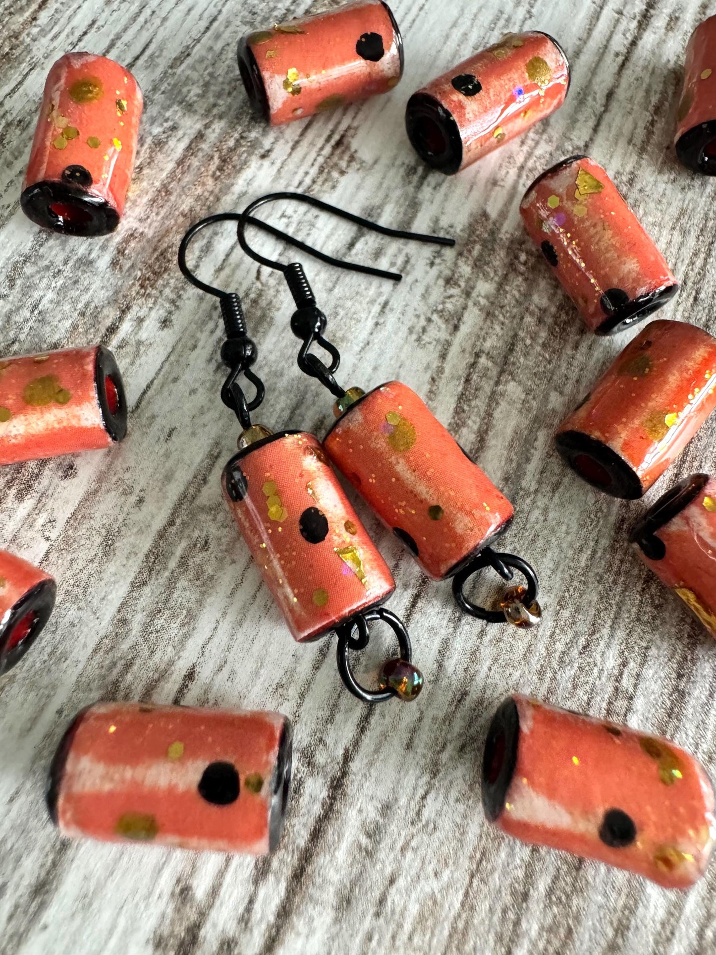 Halloween Beads Handmade Festive Whimsical Beads Tube Beads For Crafts