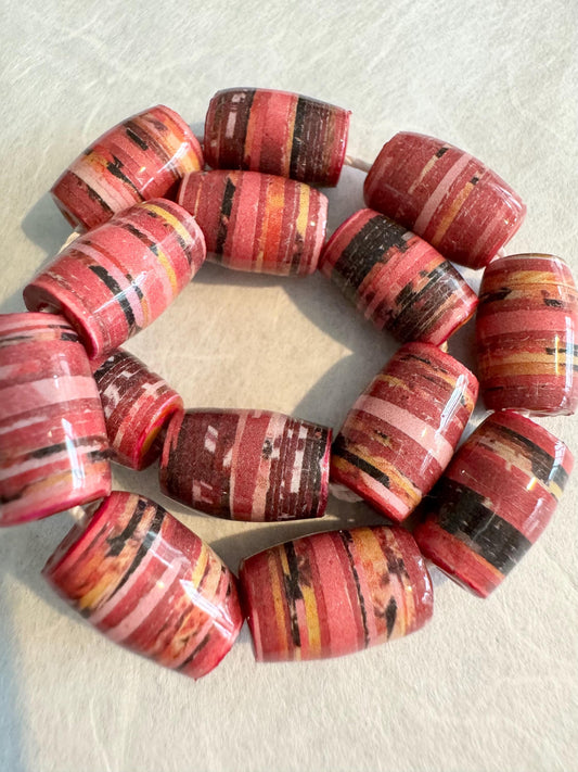 Paper Beads Waterproof Pink For DIY Crafts Jewelry Curtain Ties Garland