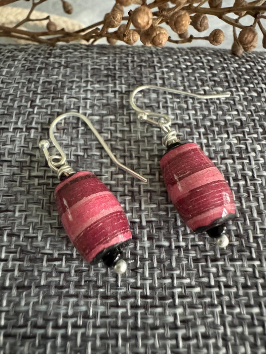 Boho Earrings Boho Accessories Pink Earrings Sterling Silver Earrings