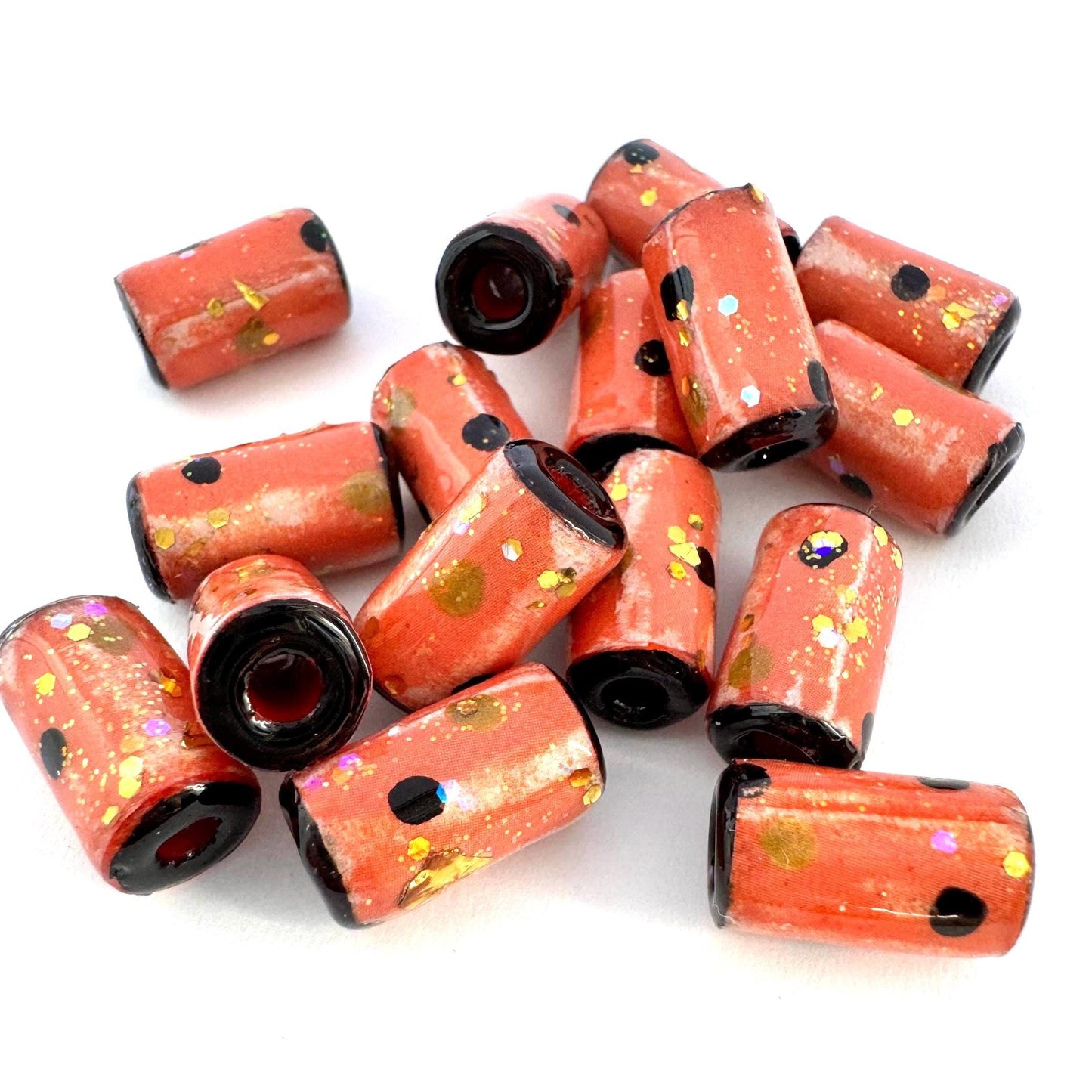 Halloween Beads Handmade Festive Whimsical Beads Tube Beads For Crafts