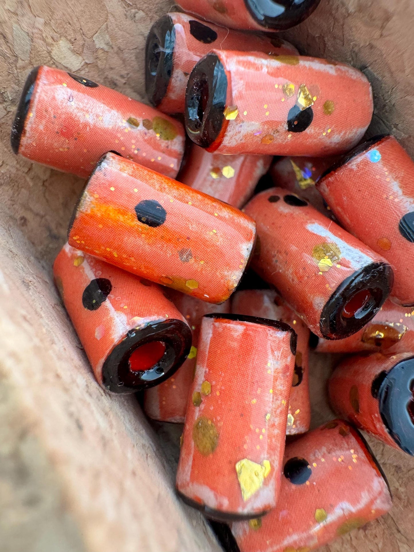 Halloween Beads Handmade Festive Whimsical Beads Tube Beads For Crafts