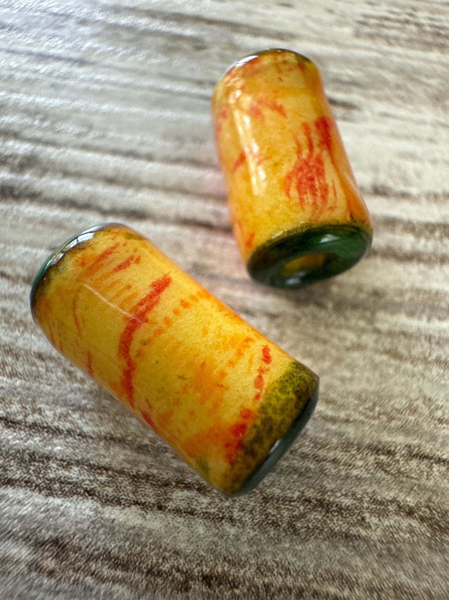 Unique Handmade Fall Beads Autumn Beads Yellow Orange Decorative Beads For Crafts Pillows Sewing Beads For Earrings Jewelry 13mm