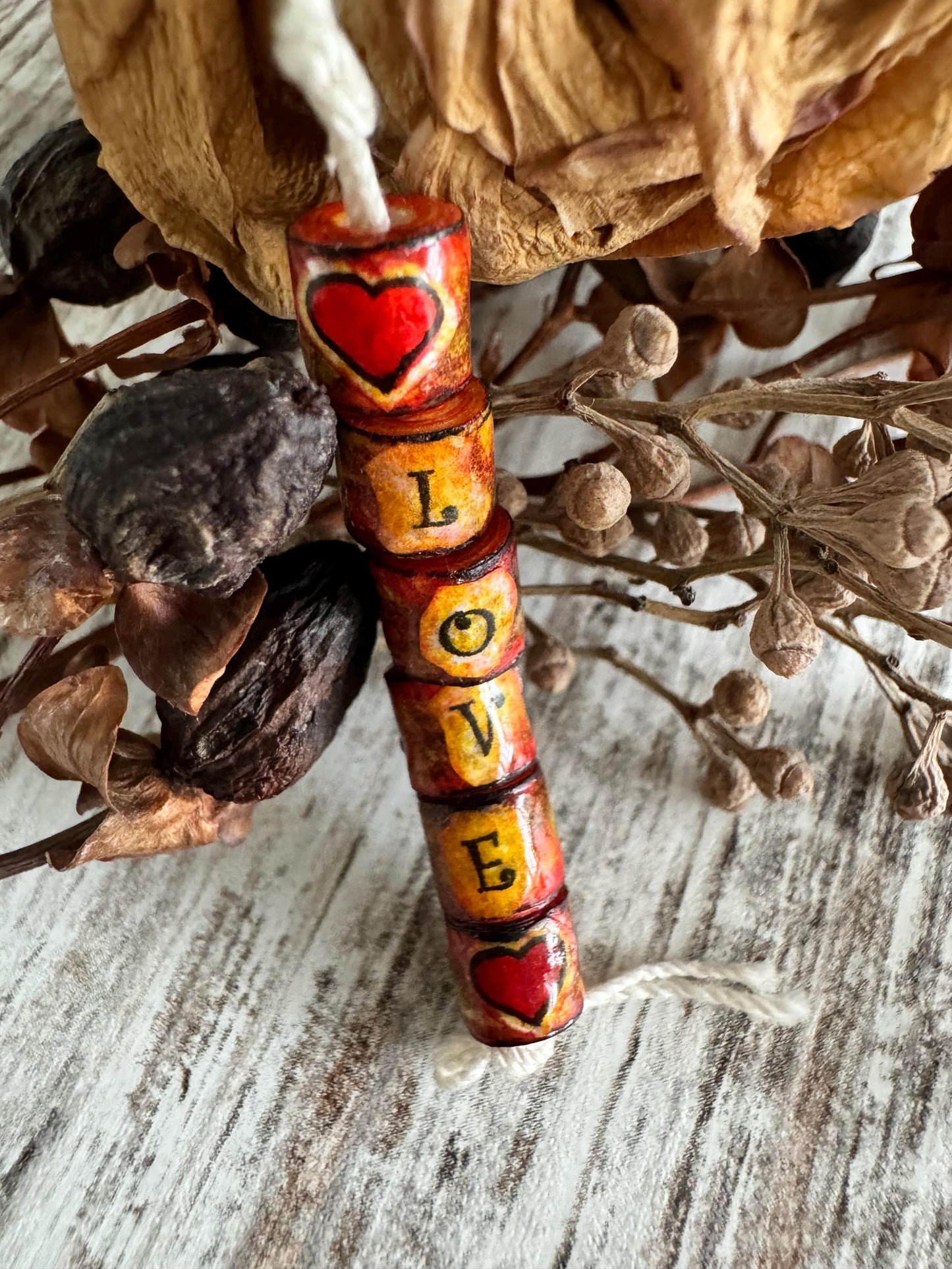 LOVE Word Beads Unique Handmade LOVE Charms Boho Beads for Crafts Jewelry Pillows