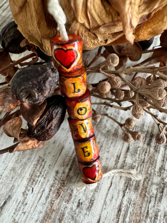 LOVE Word Beads Unique Handmade LOVE Charms Boho Beads for Crafts Jewelry Pillows